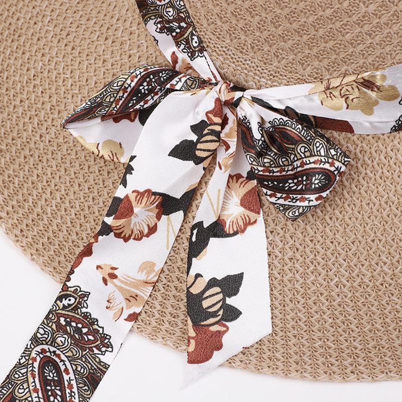 Summer new women's streamer Lafite straw hat sunscreen hat fashionable mother sun hat summer women's sun hat