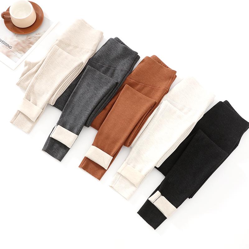 Women's High Waist German Velvet Cashmere-Lined Leggings - Slimming, Warm, Autumn/Winter Outerwear