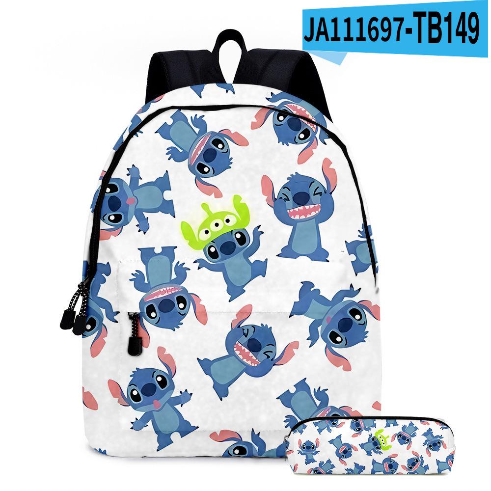 Stitc Cartoon Full Print Backpack Student Bag Pencil Case Two-Piece Set Children'S Backpack