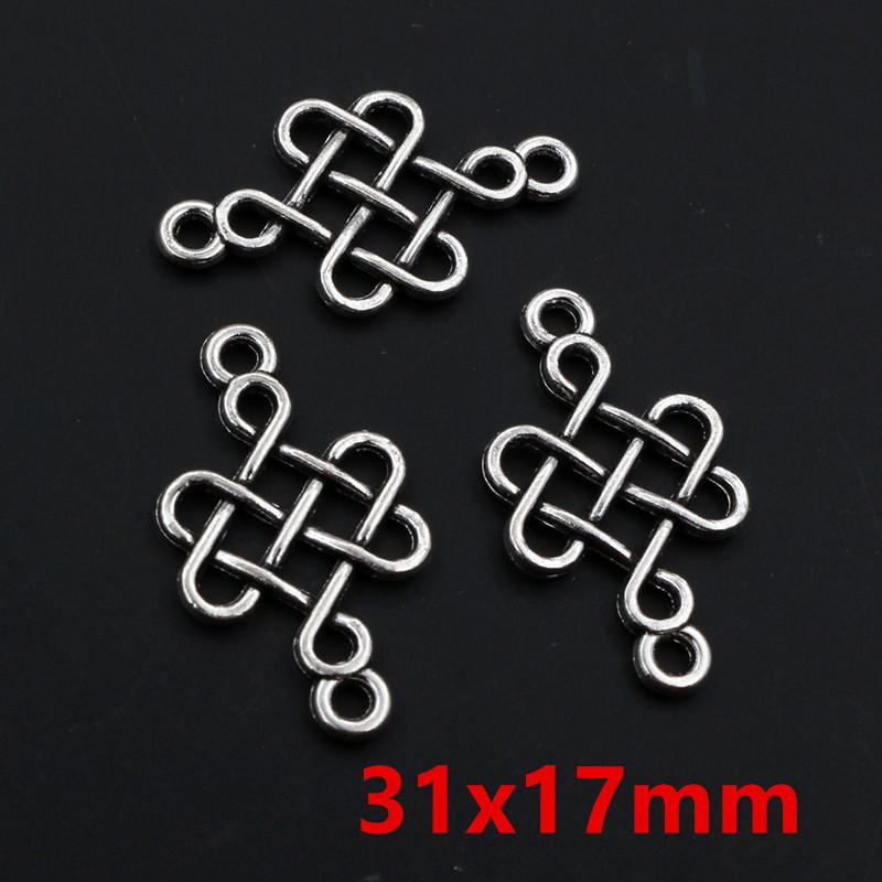 20pcs Alloy Metal Boho Charms Connector Pendants Vintage Style Antique Silver Plated Craft DIY Jewelry Making Accessories