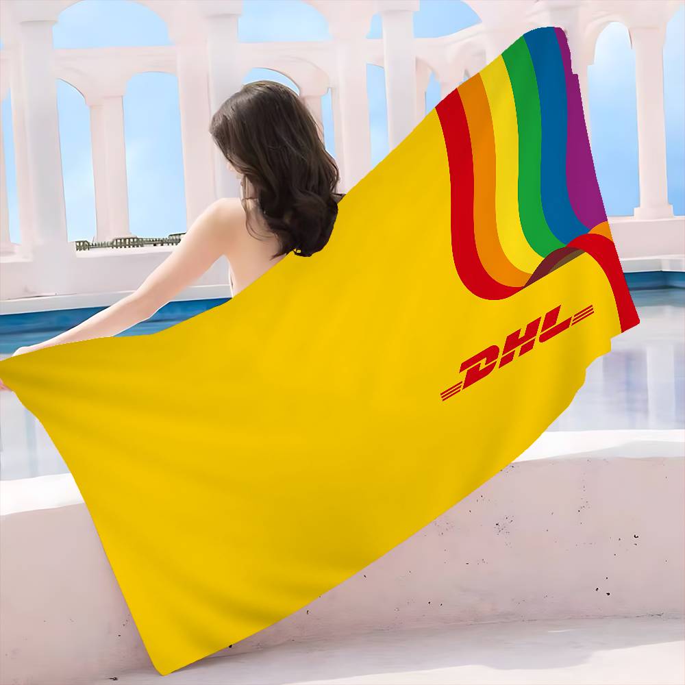 Fashion Logo D-DHL Microfiber Printed Beach Towel Mountain Climbing Yoga Beach Swimming Running Absorbent Soft Towel