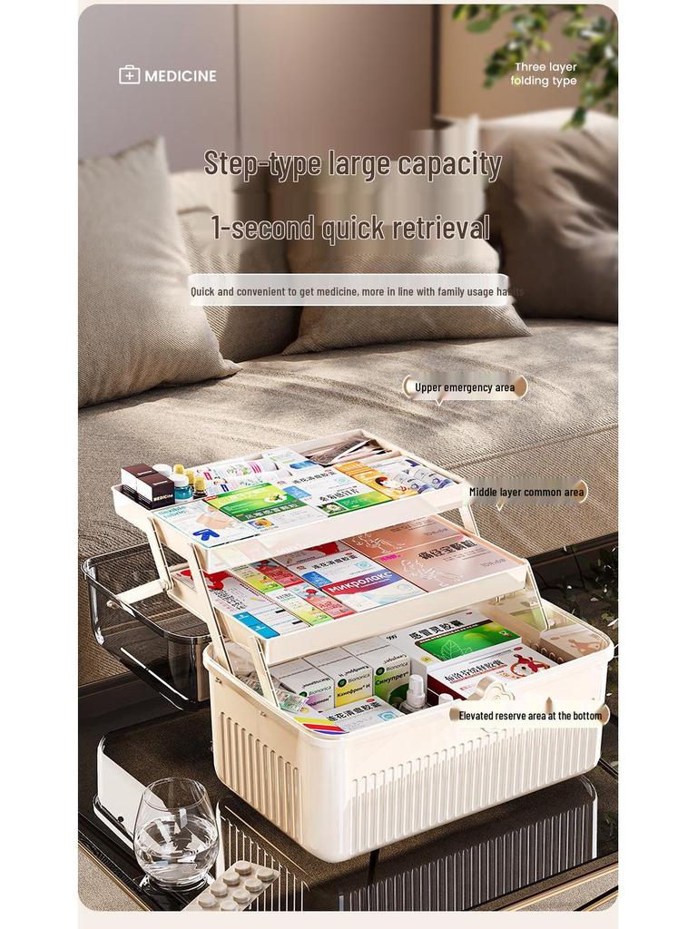 Transparent Multi-Layer Family Medicine Box: Large Capacity First Aid Storage