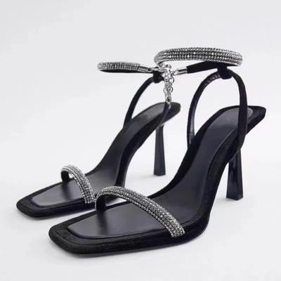 Chaussures Femme Tendance 2024 Sandales Strass Femme Plateforme Élégante Sandale Féminine Sandales d'Été Chaussure de Mariée Sandales à Bout Ouvert