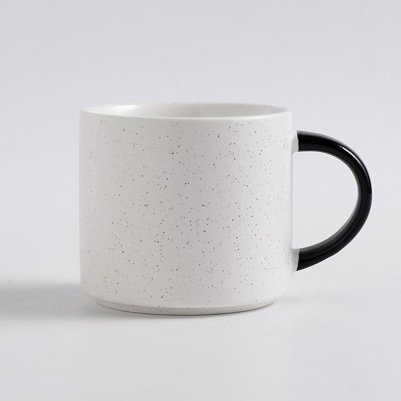 Simple Sesame Point Contrasting Mug High looking Couples Cups  Ceramic Cups Personalized Creative Coffee Cups