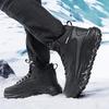 Men's Winter High-Top Plush Snow Boots, Size 48 - Warm, Thickened, Cold-Proof, Outdoor Mountaineering Footwear.