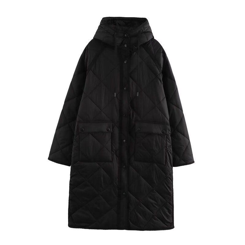 Western Style 2022 Autumn and Winter New European and American Versatile Women Clothes Long Version Hood Cotton-padded Jacket Outerwear 2969249 400