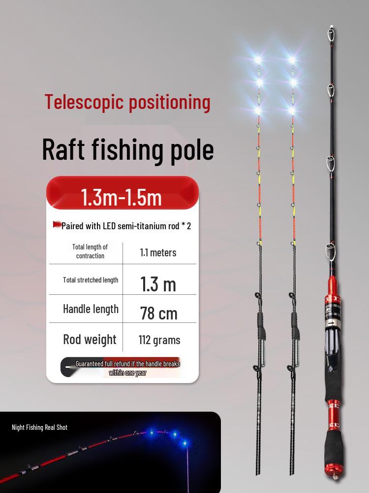 Luminous Telescopic Half-Titanium Bridge Fishing Rod with Soft Tip