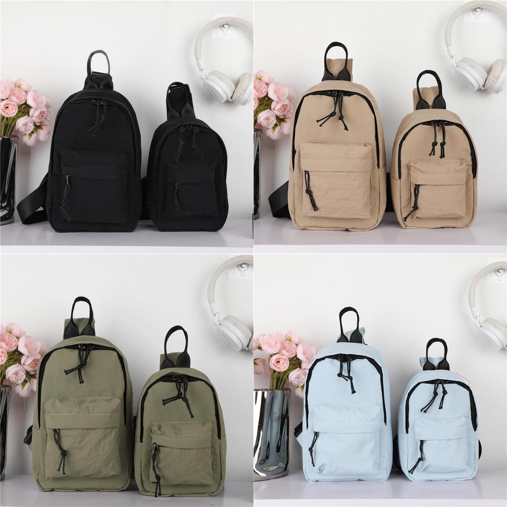 Simple Color Solid Neutral Children Shoulder Bag Chest Bag  For Boys Girls And