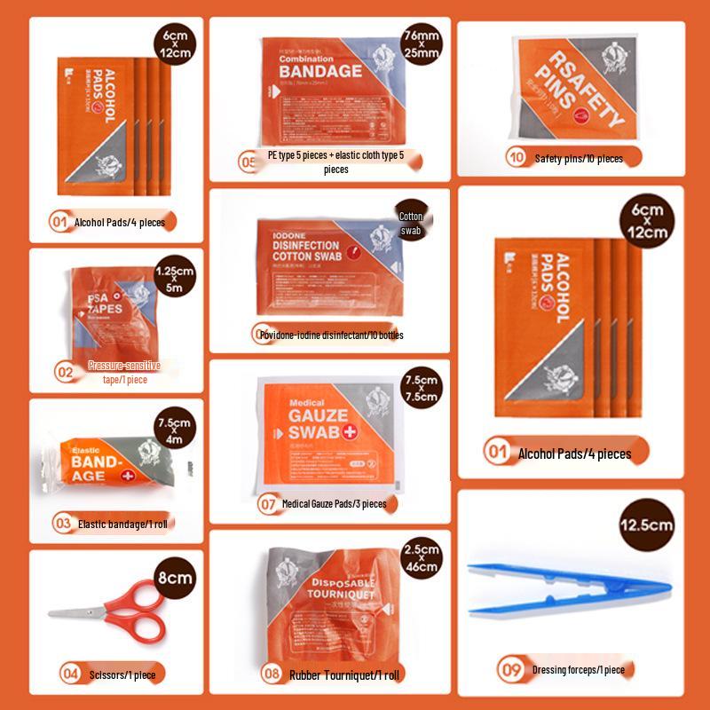 Thunder King Portable Emergency First Aid Kit for Cars and Outdoors