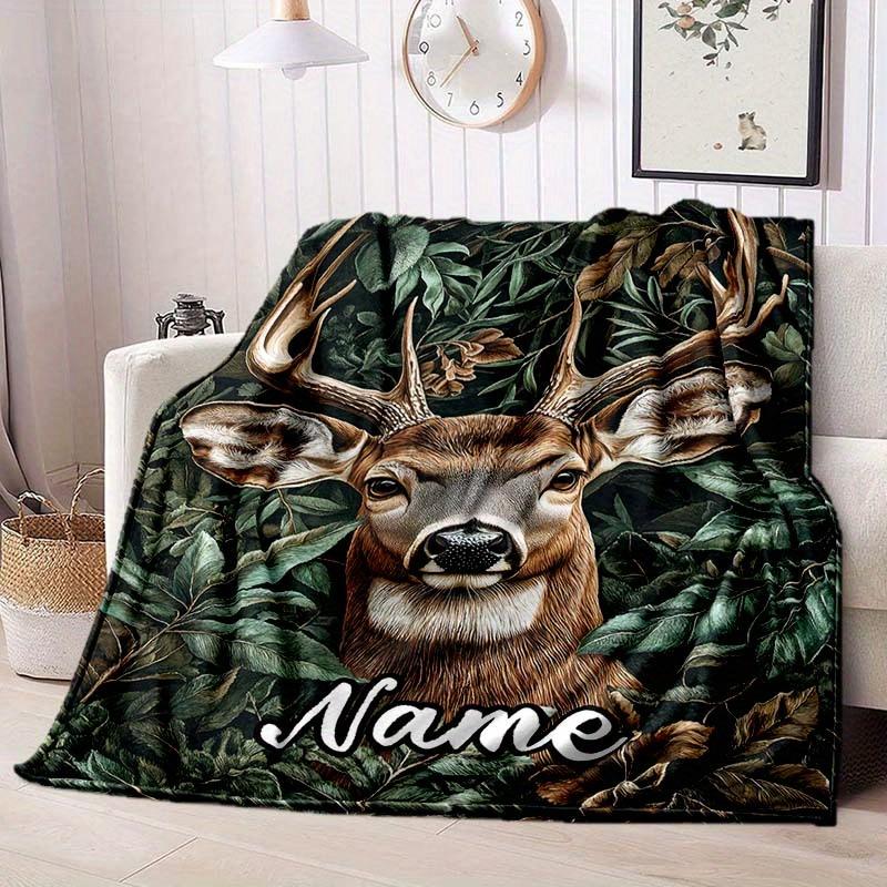 Deer Scarf Customize Your Name Blanket Warm Comfortable And Soft Blankets Are Suitable For Home Chairs Office Sofas Sofas Office Camping And Gifts For