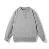Men's High-Grade Henley Knitwear Hoodie Sweater - Autumn/Winter 2025 Collection