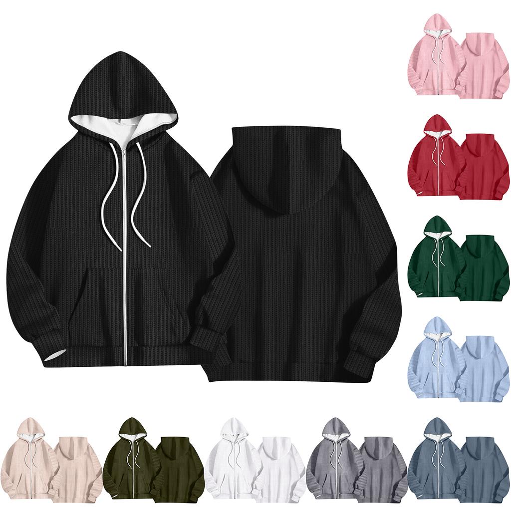 Women's Fashion Jacket Casual Printed Long-sleeved Hooded Cardigan Sweatshirts