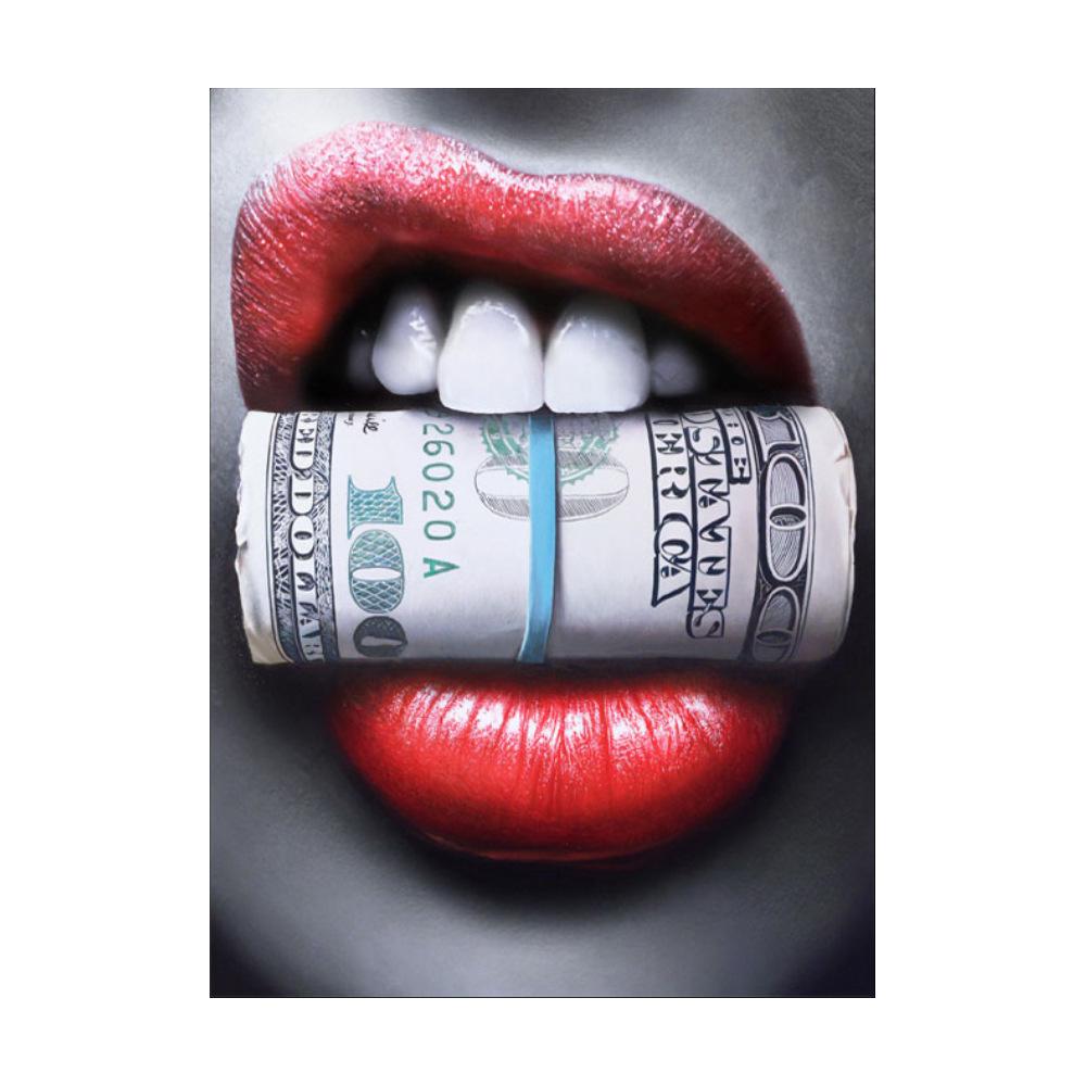 

Деньги и пуля в красной губе, красота, американская картина маслом, бар, ресторан, фон, украшение на стену, холст, живопись, искусство 20x30cm