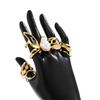 Anelli Apribili con Perle Barocche Vintage Uomo Donna Punk Colore Oro Geometrico Irregolare Anello per Falange Metallo Gioielli di Moda