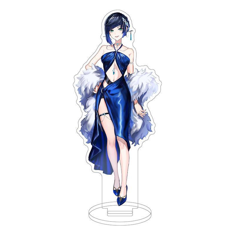 Game Yuanshen HoYoFair Acrylic Stand Scaramouche Brooch Badge Transparent Card Wanderer Balladeer Furina Decor Ornament Gifts