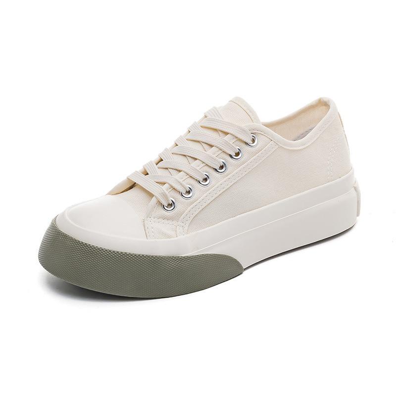 Canvas Shoes Female Cute Style Thick-soled Versatile Ugly Cute Big Head Low-top Shoes Tide White Shoes Spring