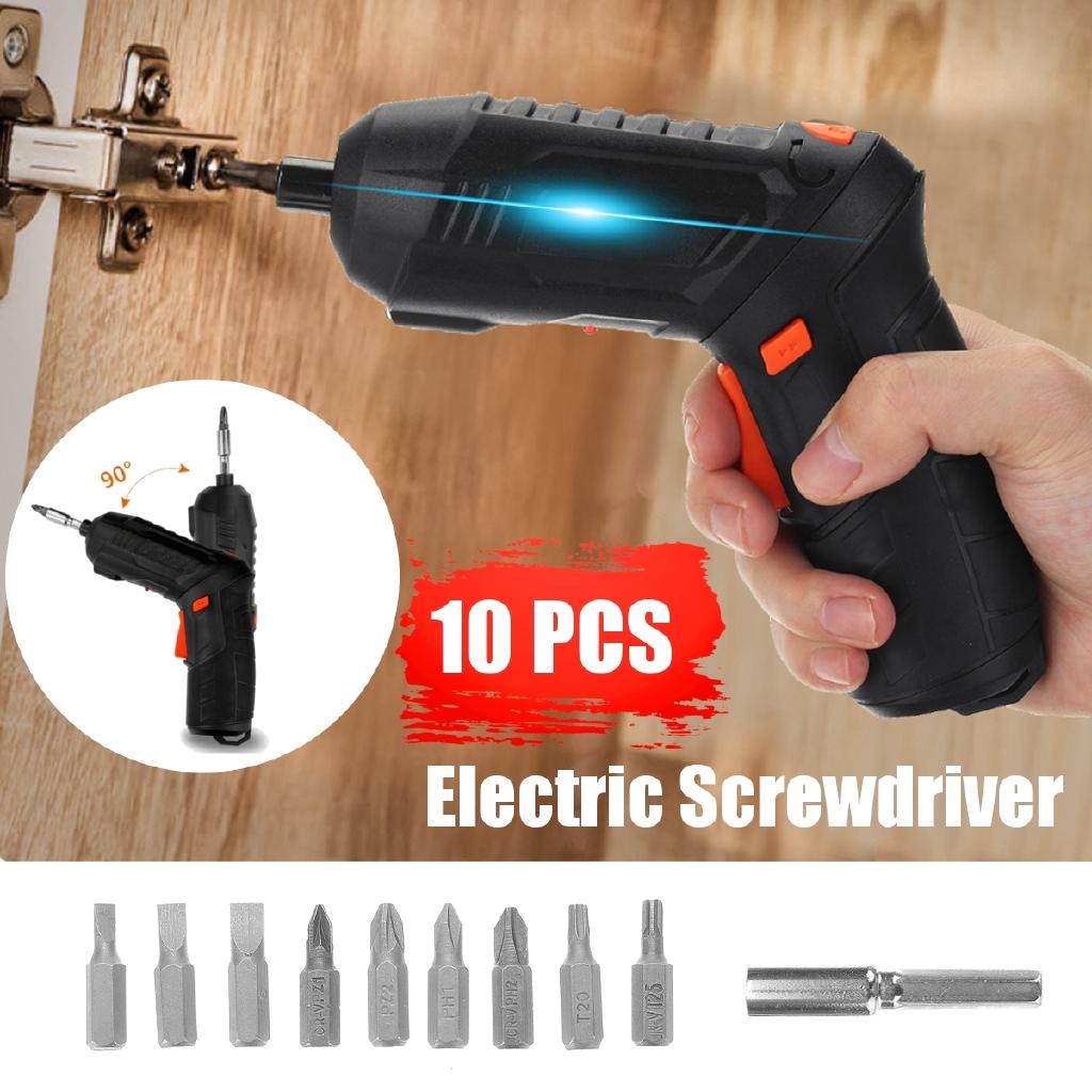 Mini Electric Screwdriver Tools Set Light LED Cordless Drill USB Rechargeable Home Tools 3.6V 47pcs/10pcs