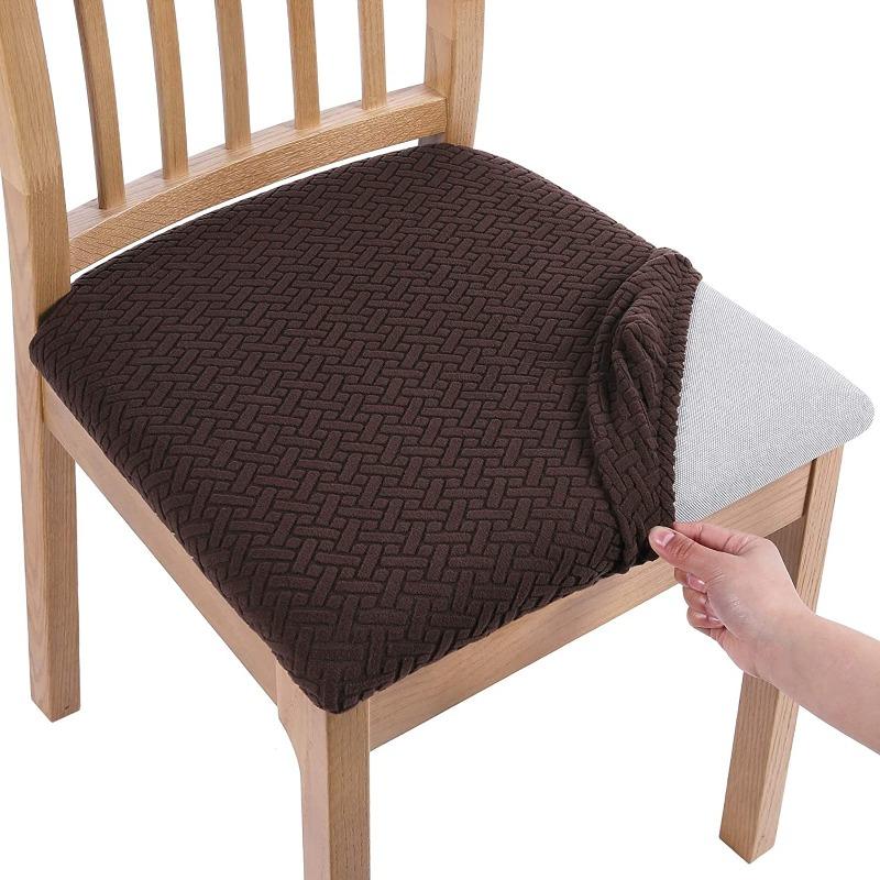 Office and Home Chair Cushion Cover, Square Seat Cushion Anti Fouling Cover Elastic Arc-shaped Chair Cover Stool Cover Split Type Cover