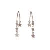 Light Luxury Long Diamond-Encrusted Five-Pointed Star Stud Earrings Temperament Niche Design Earrings High-End Flash Diamond Fringed Earrings