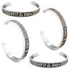 Viking Series Stainless Steel Open Cuff Bracelet Minimalist Versatile Boho Style