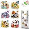6Pcs Acrylic DIY Diamond Art Refrigerator Magnet Diamond Painting Fridge Magnets Crystal Sparkling Diamond Magnets Set