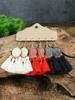 Bohemian Round Colored Glaze Alloy Earring Set Retro Ethnic Style Long Tassel Earrings Women's Girls' Personalized Zircon