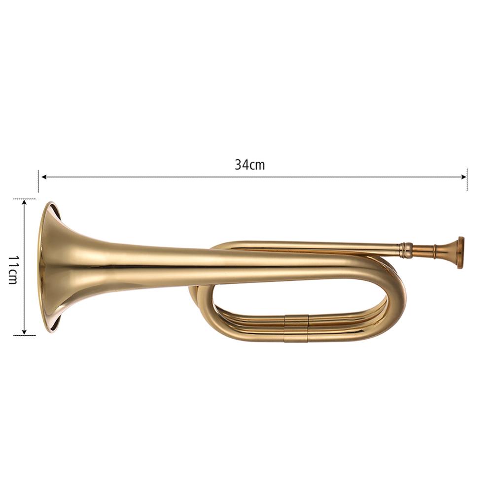 Bugle Call Trumpet Brass Cavalry Horn with Mouthpiece for School Band Cavalry Military Orchestra