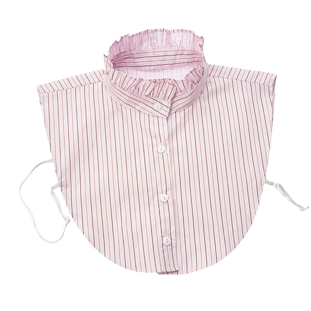 Women's Detachable False Collar Insert Elegant Striped Lapel Faux Half Shirt Blouse Collar Top for Sweater and Dresses