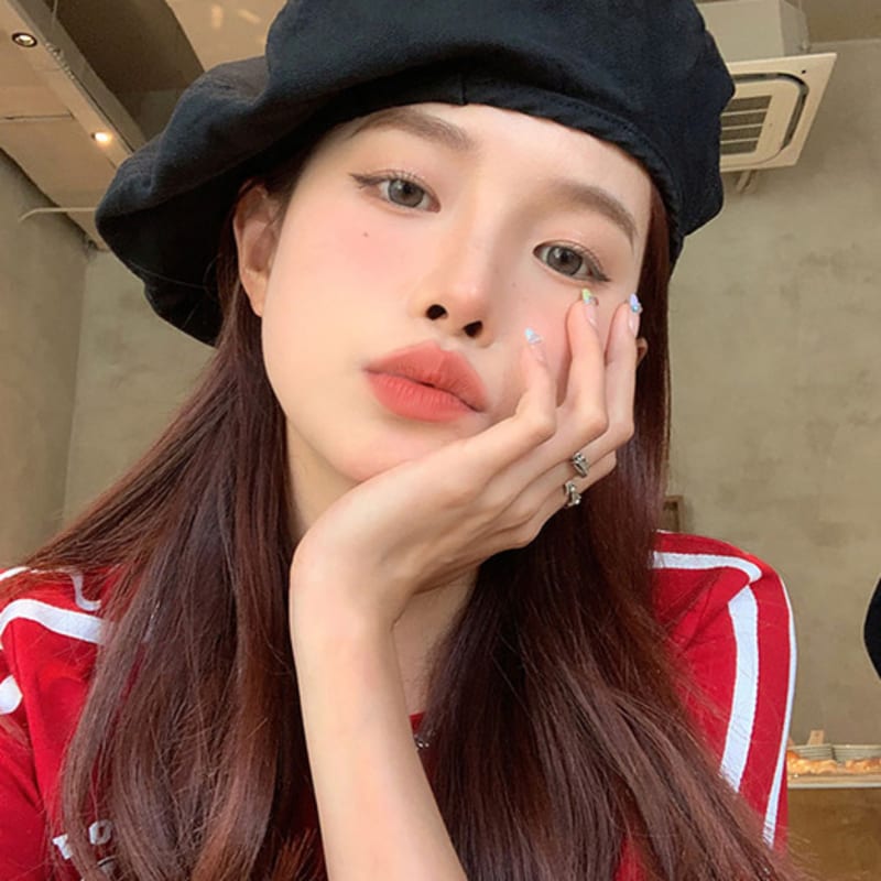 

LOOKING4U На данный момент Однотонный хлопковый берет C1 Черный BLACK