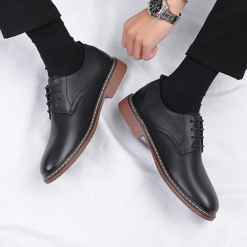 Men's shoes spring and autumn trendy shoes 2025 new Korean version British youth trend lace-up casual leather shoes men 2025