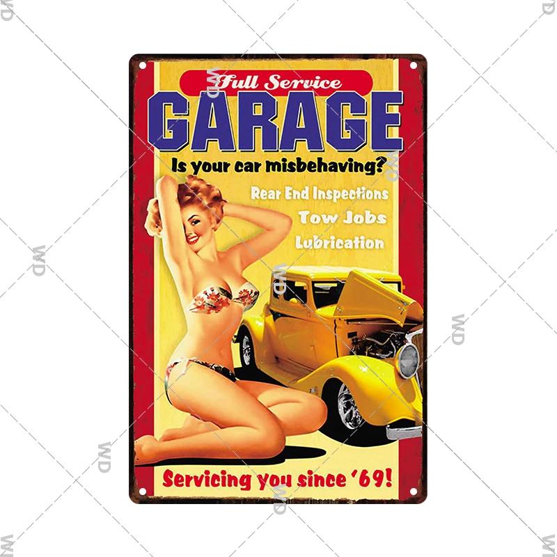 Retro Pin Up Girl Amerikanischer Stil Blechschild Metall Vintage Plakette Wandschilder Metallposter Platte Garage Schlafzimmer Man Cave Geschenk Dekor