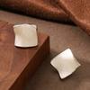 Stylish and simple oil dripping geometric square stud earrings women's niche design earrings light luxury high-end vacation style accessories