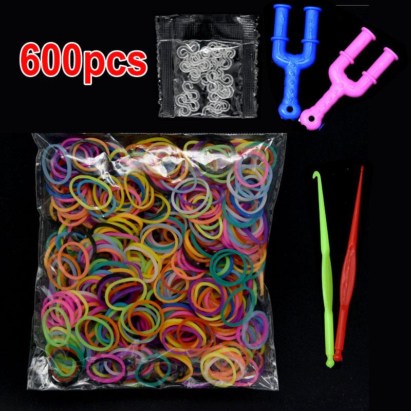 600 Stück Gummi-Webarmband für Kinder, Haare, Bunt, Gummi-Bänder, Gewebtes Armband, DIY-Spielzeug, Weihnachten, Strickgeschenk