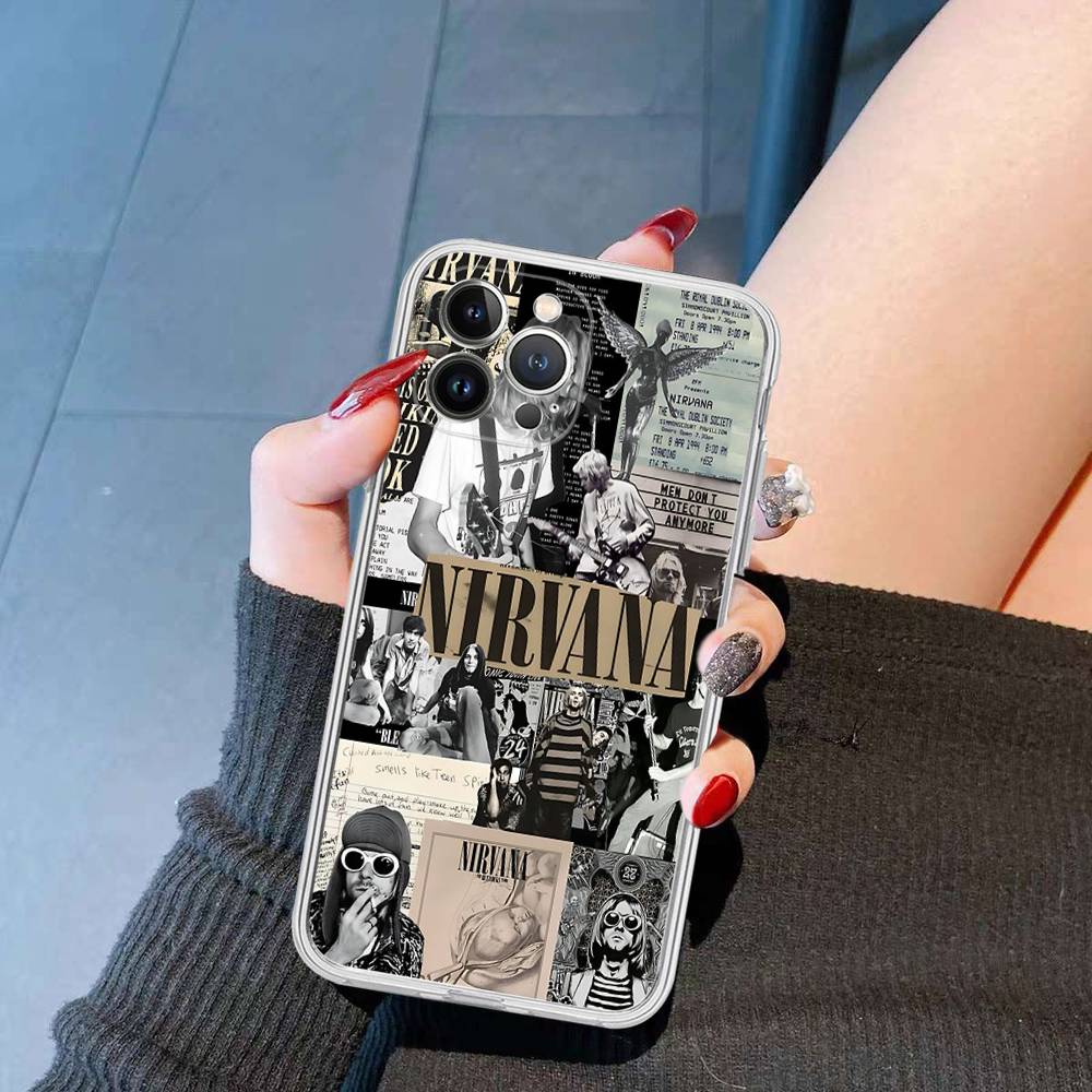 Rock Classic N-Nirvana Band Phone Case For IPhone 17 16 15 14 13 12 11 Pro Max 13 12 Mini 17Air 16e Clear Cases