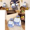 Cartoon Bunny Checkered Pattern Girl Mini Backpack With Nylon Material For Casual Day Use