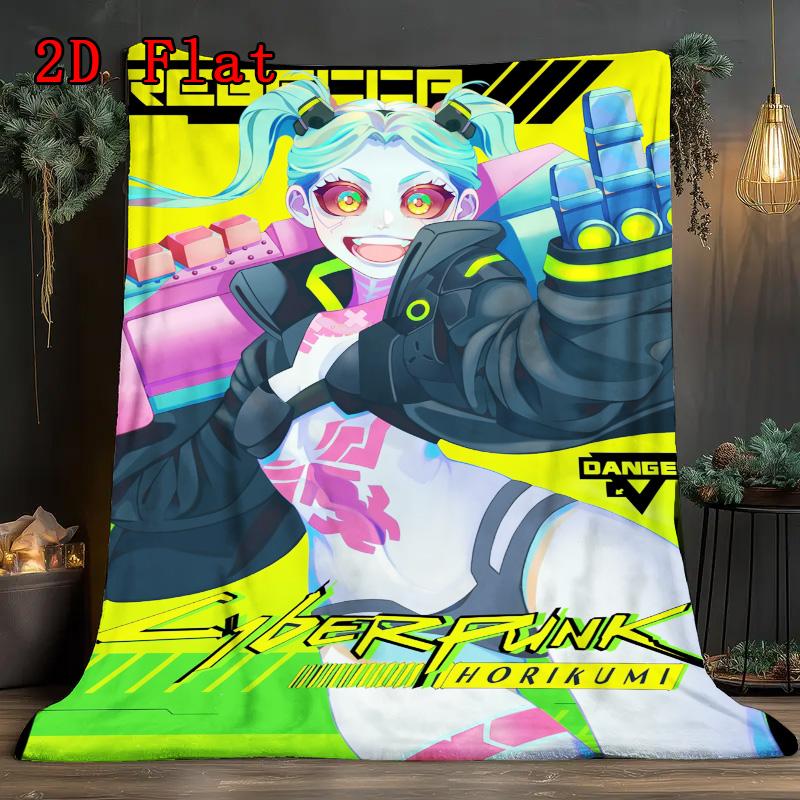 Cyberpunk Style with Hook Motifs 2D Flat Pattern Flannel Blanket High Quality All Seasons Warmth and Comfort Perfect for Christmas Gifts.PMT0914336