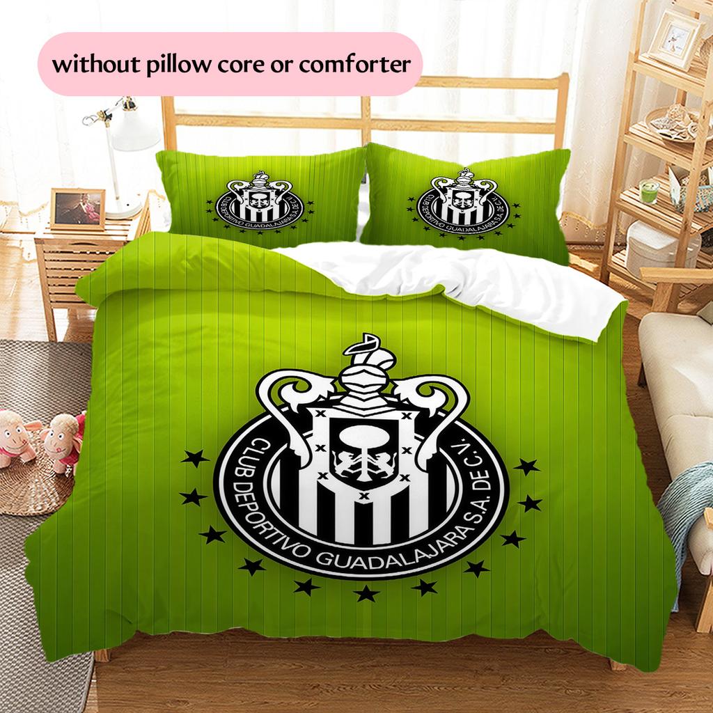 Chivas CD Guadalajara Pattern Bedding Quilt Set Home Decoration Gift (1 * duvet cover + 2 * pillowcase without core)