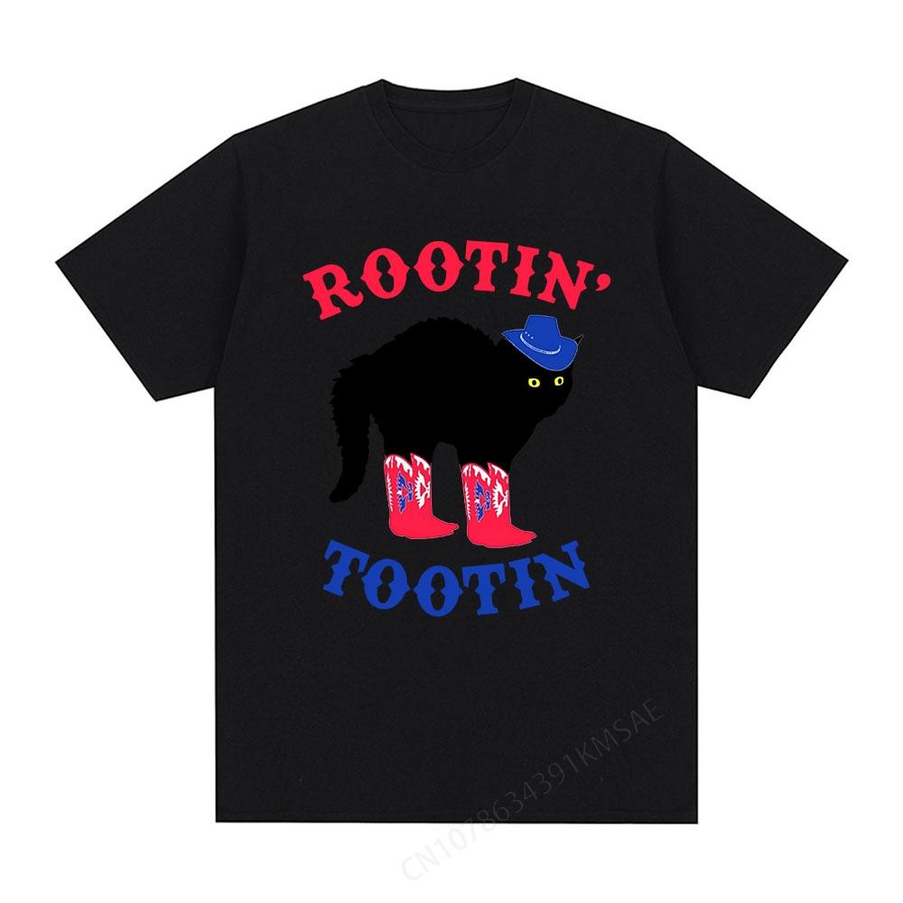Rootin Tootin Cowboy T Shirt Cat Cute Animal Harajuku Casual Tshirt Mens Womens Fashion Cotton Oversized T Shirts Streetwear