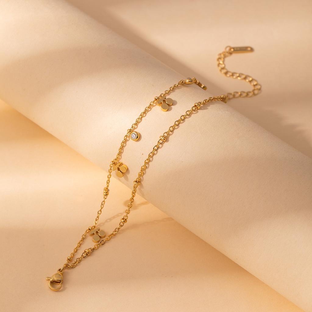 Light Luxury High-End Stainless Steel Diamond-Encrusted Bracelet, Moon Sun Love Geometry Does Not Fade Jewelry Women
