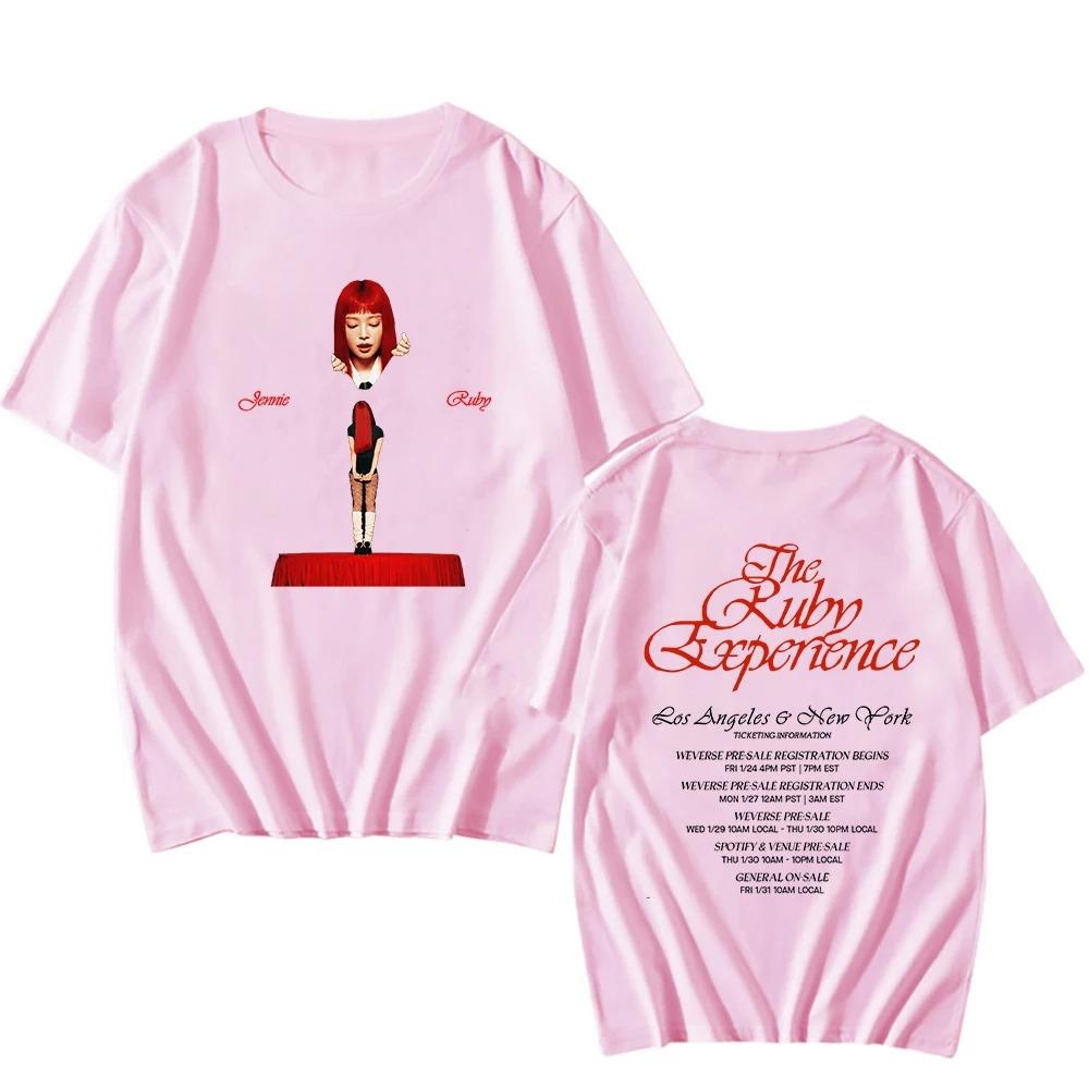 JENNIE Ruby 2026 New Album T Shirt Men_women Harajuku Vintage Graphic Tshirt Classic Unisex High Quality Cotton Tee Shirts