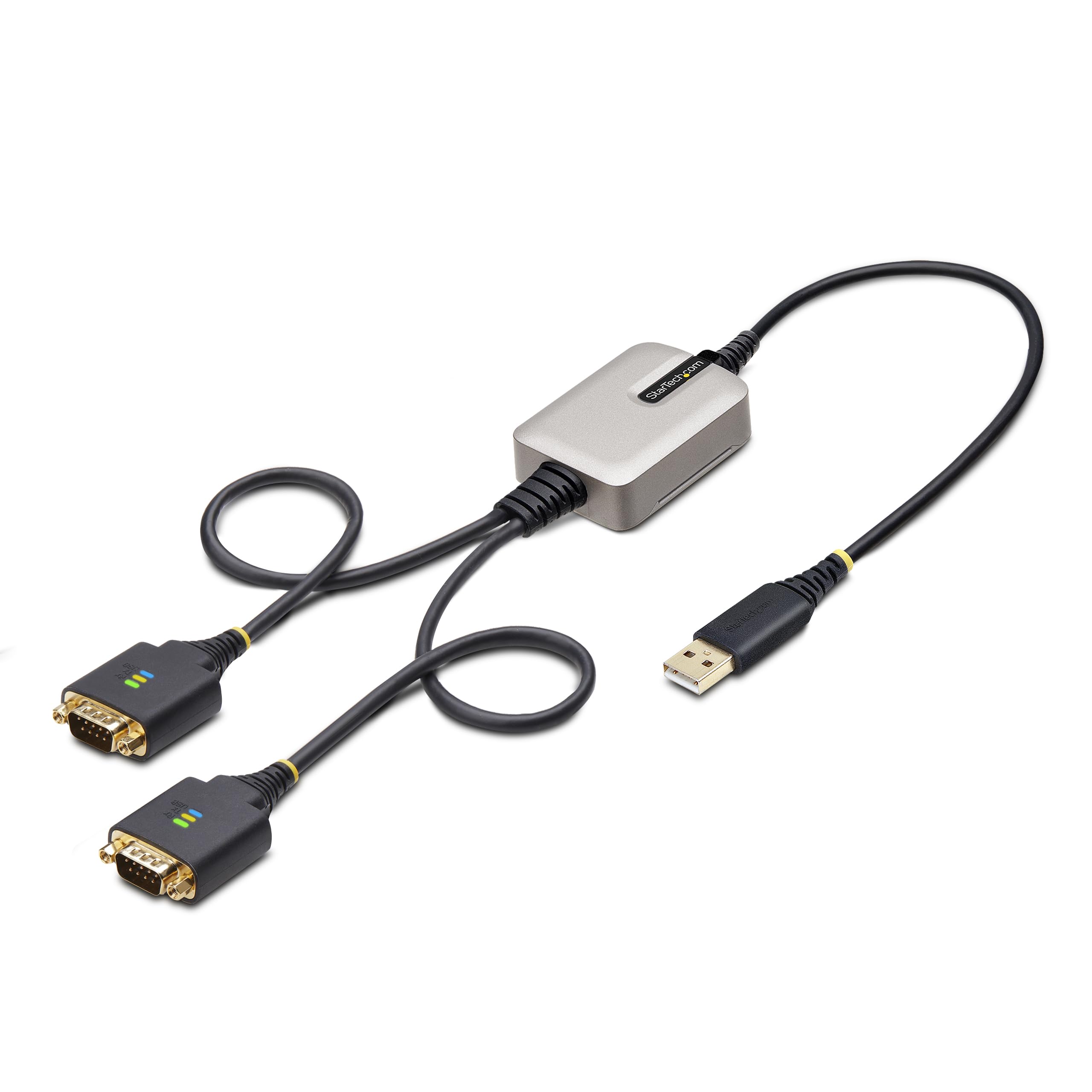 

USB to RS232C serial conversion cable Straight USB connection 61cm 2 ports 9 pin male to male FTDI FT232R COM number retention function Removable чорний