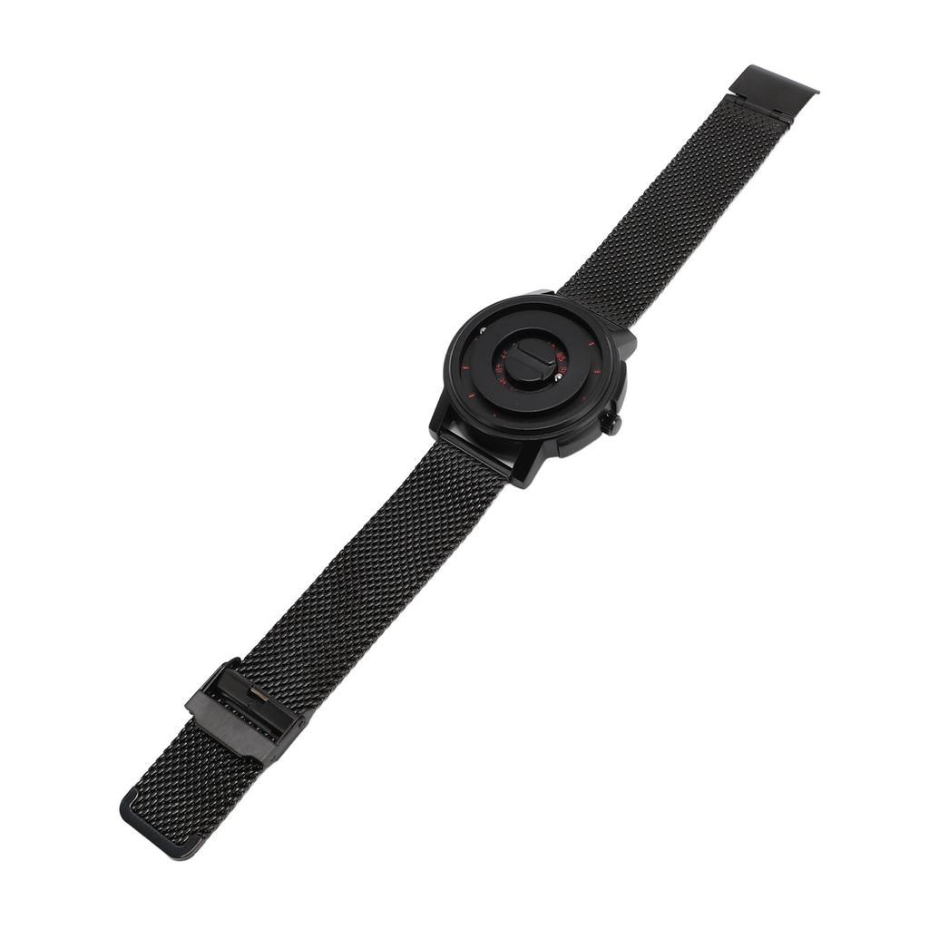 Reloj Flotante de Cuentas Magnéticas Correa de Acero Inoxidable Resistente al Agua 30 Metros Diseño de Agujas Único Reloj de Cuarzo Unisex Negro