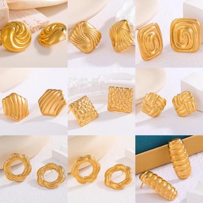 Boucles d'oreilles Stud Géométriques Tendance pour Femmes en Acier Inoxydable Inaltérable