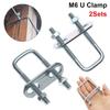 2Sets With Baffle Square Clamp Right Angle U-bolt Squa Bolt New Pipe U-clamp