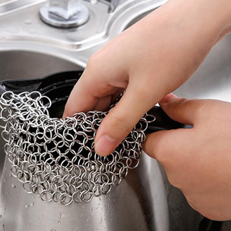 

Semi-permanent stainless steel ring dishcloth 2-piece set (round/10cm)