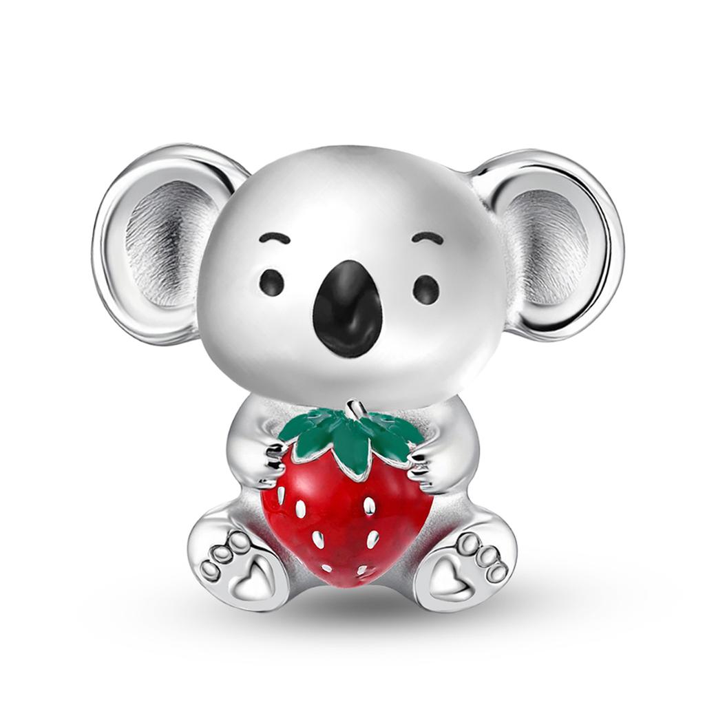 Copper Pink Cake Cherry Pineapple Strawberry Cherry Pendant Charm Ball Suitable For Bracelets Diy Women'S Jewelry