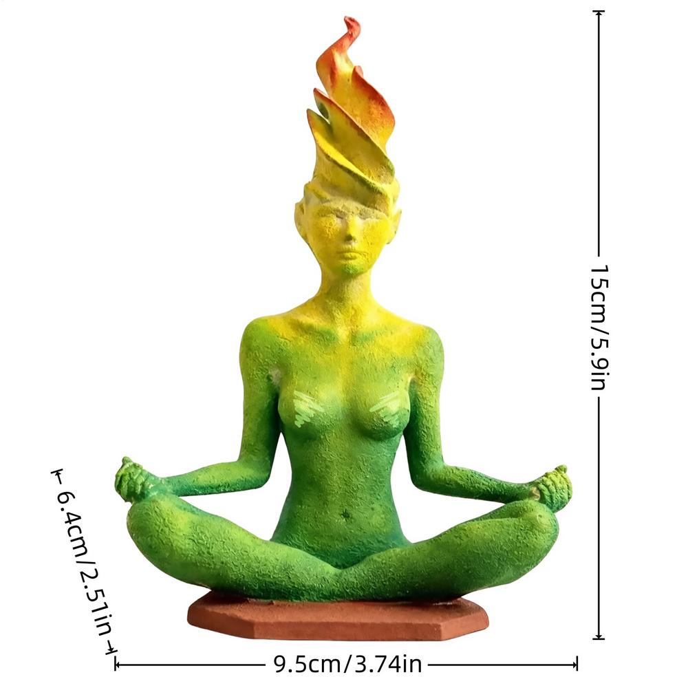 Yoga Figurines Meditation Women Figurine Abstract Yoga Woman Sculpture for Home Shelf Studio Meditation Room Office Living Room