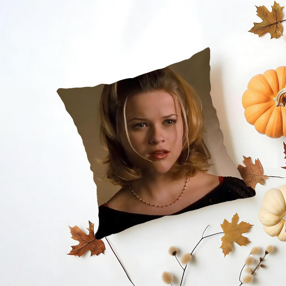 RReese Witherspoon Cushion Cover Washable Linen Pillowcase Soft  for Daily Sofa Bed Home Room Decor
