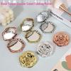 Rose Flower Portable Folding Makeup Mirror - Lightweight Handheld Touch-up Mirror with Electroplated Solid Color Design