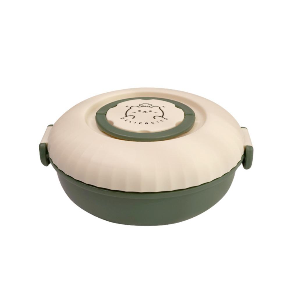 Double Layer Round Lunch Box Compartments Food  Storage Container Snack Box Salad Box  School